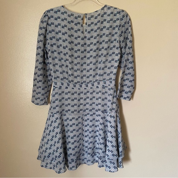 Reiss Giselle Watercolor Check Printed Frill Layered Mini Dress - Picture 8 of 11